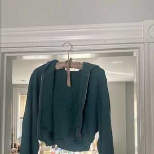 ALO Teal Zip-Up Hoodie S